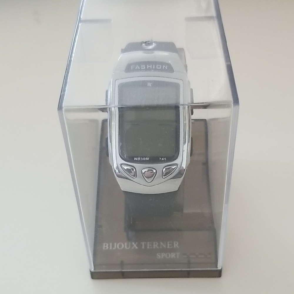Bijoux Terner Silver and Black Ladies Sports Watch - NWT